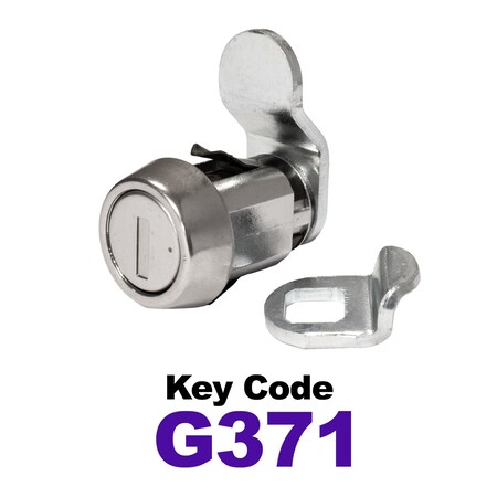 Global RV SS Compartment Lock, Cam/Blade Style, 7/8in Press in, Offset Blade, fit 5/8in Use, Keyed, G371 CLB-371-78SI-SS